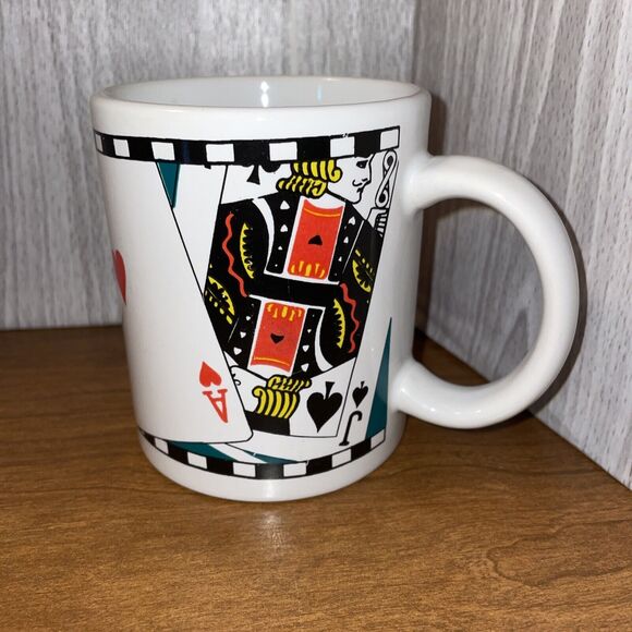 Lot Of 4 Vintage Playing Card Poker Chip Coffee Mugs - Picture 2 of 10